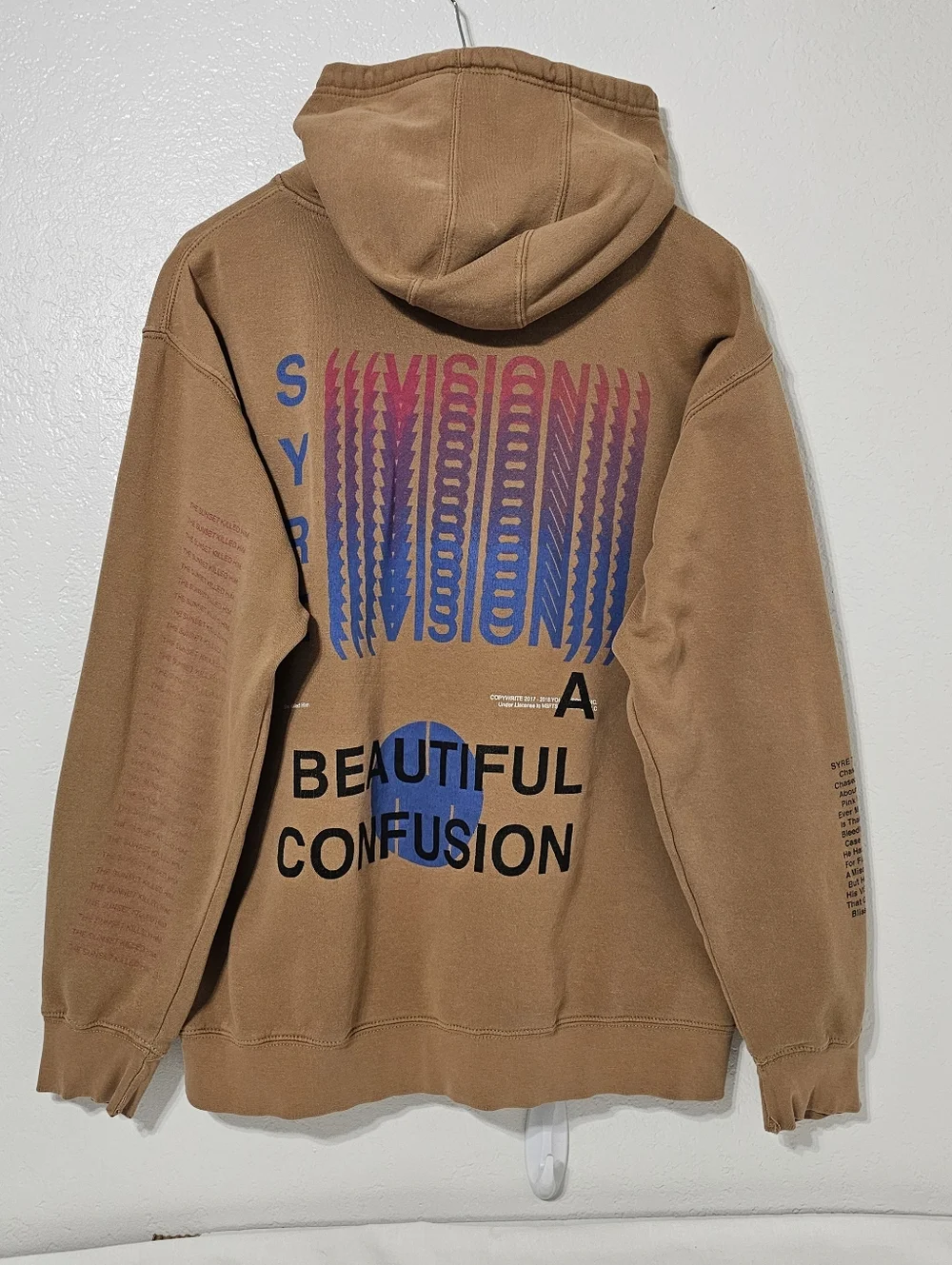 Jaden Smith SYRE Beautiful Confusion Hoodie Tan Pullover Merch Streetwear Unisex - Picture 3 of 9